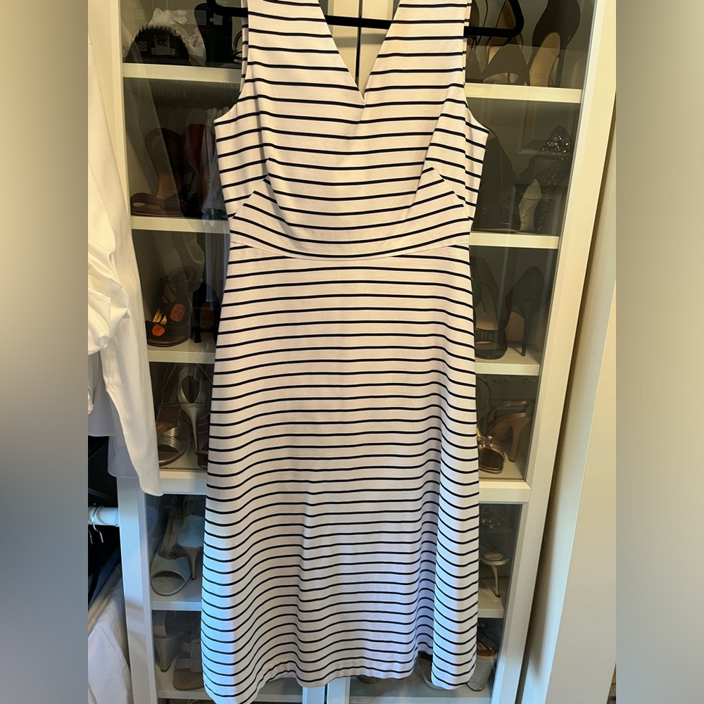 Kate Spade white and blue navy stripe dress